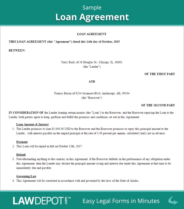 How to write a personal loan agreement 
